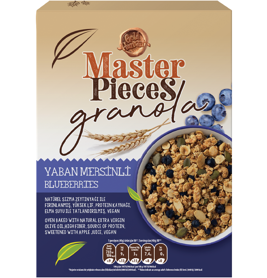 granola yaban mersinli blueberries